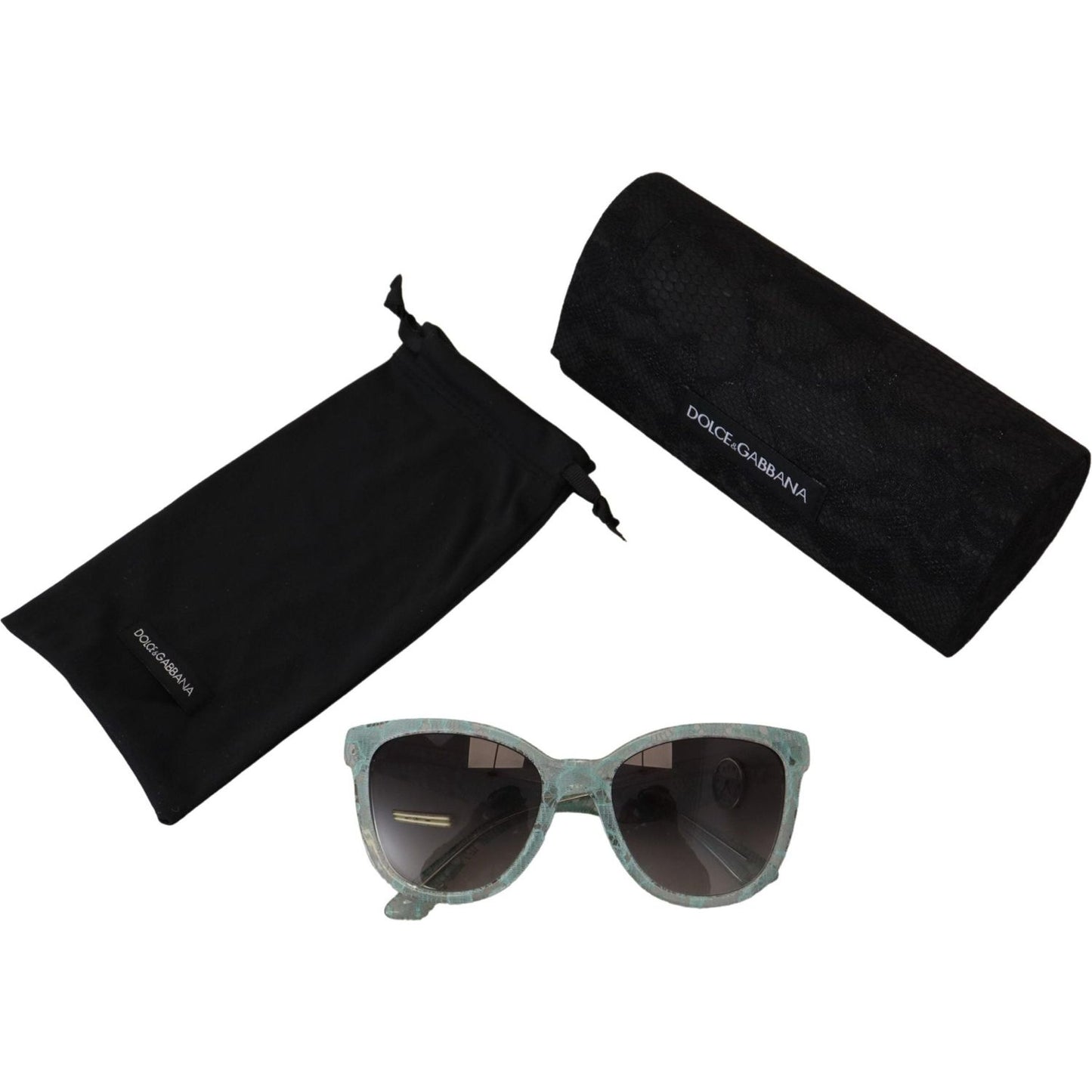 Dolce & Gabbana Blue Lace Acetate Crystal Round DG4190 Sunglasses GLA1187