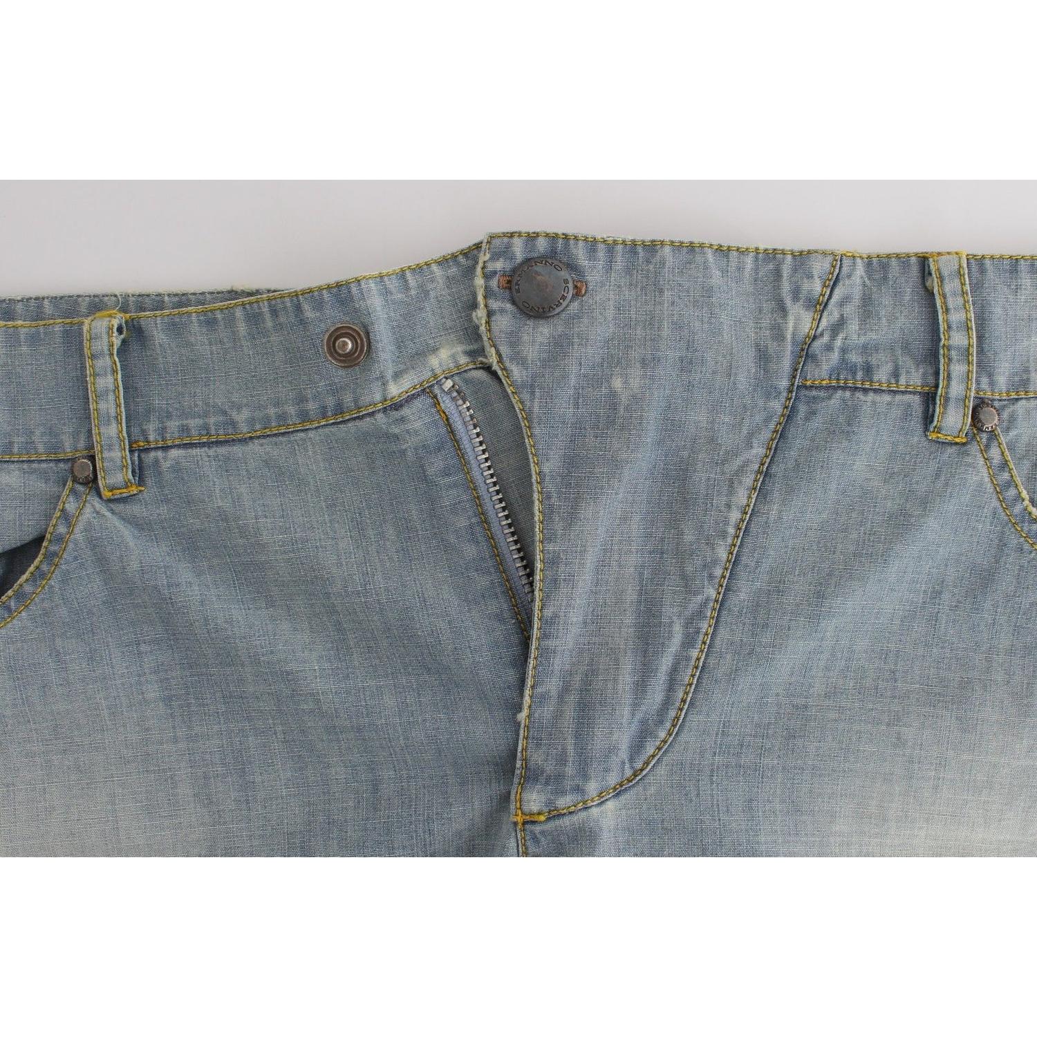 Ermanno Scervino Beachwear Blue Denim City Casual Dress Shorts