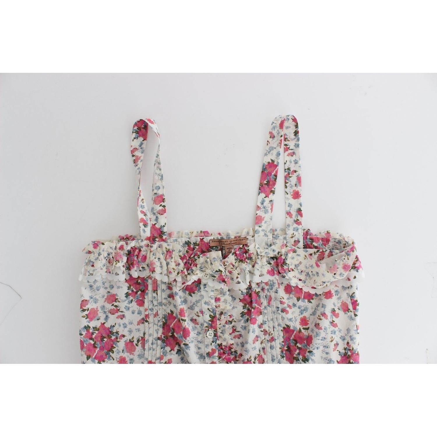 Ermanno Scervino Beachwear Pink Floral Beach Mini Dress Short