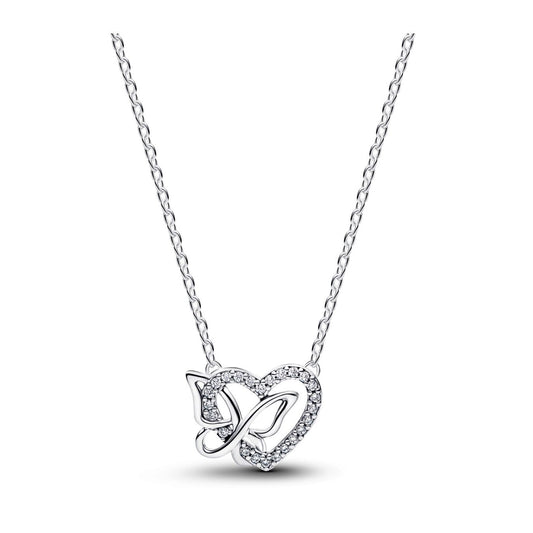 PANDORA JEWELRY Mod. ENTWINED HEART & BUTTERFLY NECKLACE
