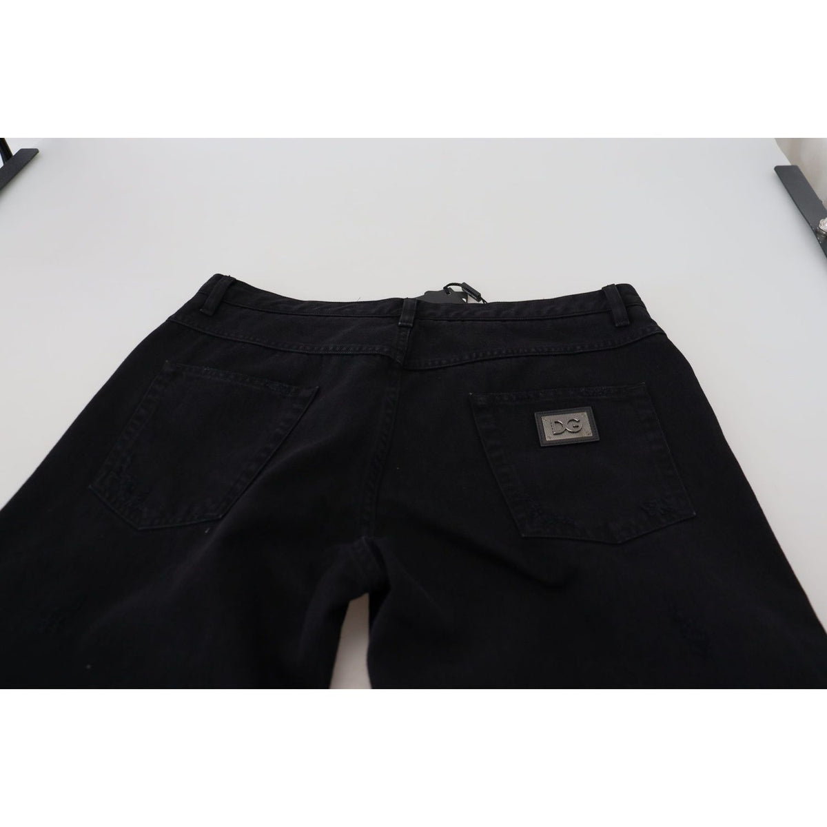 Dolce & Gabbana Black Loose Regular Torn Cotton Jeans