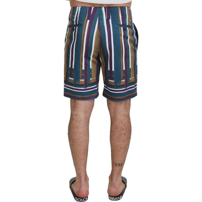 Dolce & Gabbana Multicolor Striped Stretch Cotton Shorts Shorts