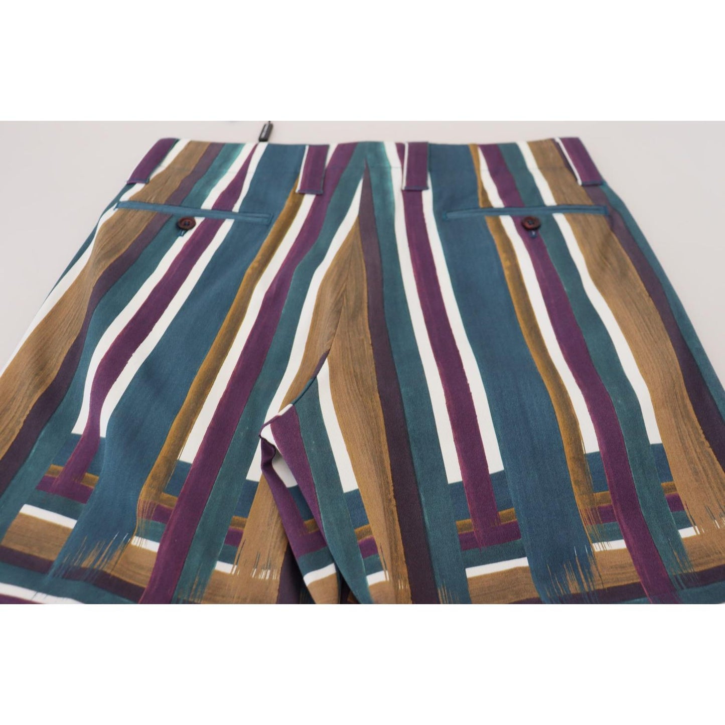 Dolce & Gabbana Multicolor Striped Stretch Cotton Shorts Shorts