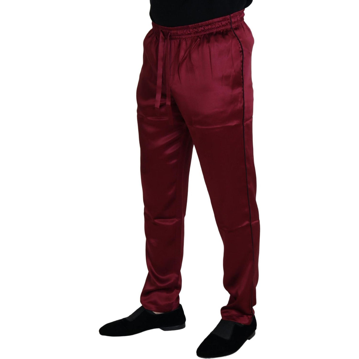 Dolce & Gabbana Bordeaux Silk DG Sleep Lounge Pants