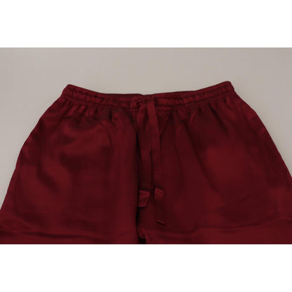 Dolce & Gabbana Bordeaux Silk DG Sleep Lounge Pants