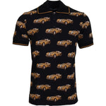 Dolce & Gabbana Black Car Print Short Sleeve Polo T-shirt TSH7513- 44