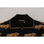 Dolce & Gabbana Black Car Print Short Sleeve Polo T-shirt TSH7513- 44