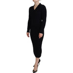 Dolce & Gabbana Black Wool Knitted Sheath Sweater Dress DR28790- 36
