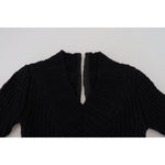 Dolce & Gabbana Black Wool Knitted Sheath Sweater Dress DR28790- 36
