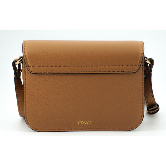 Versace Elegant Calf Leather Shoulder Bag in Brown 8054712727535