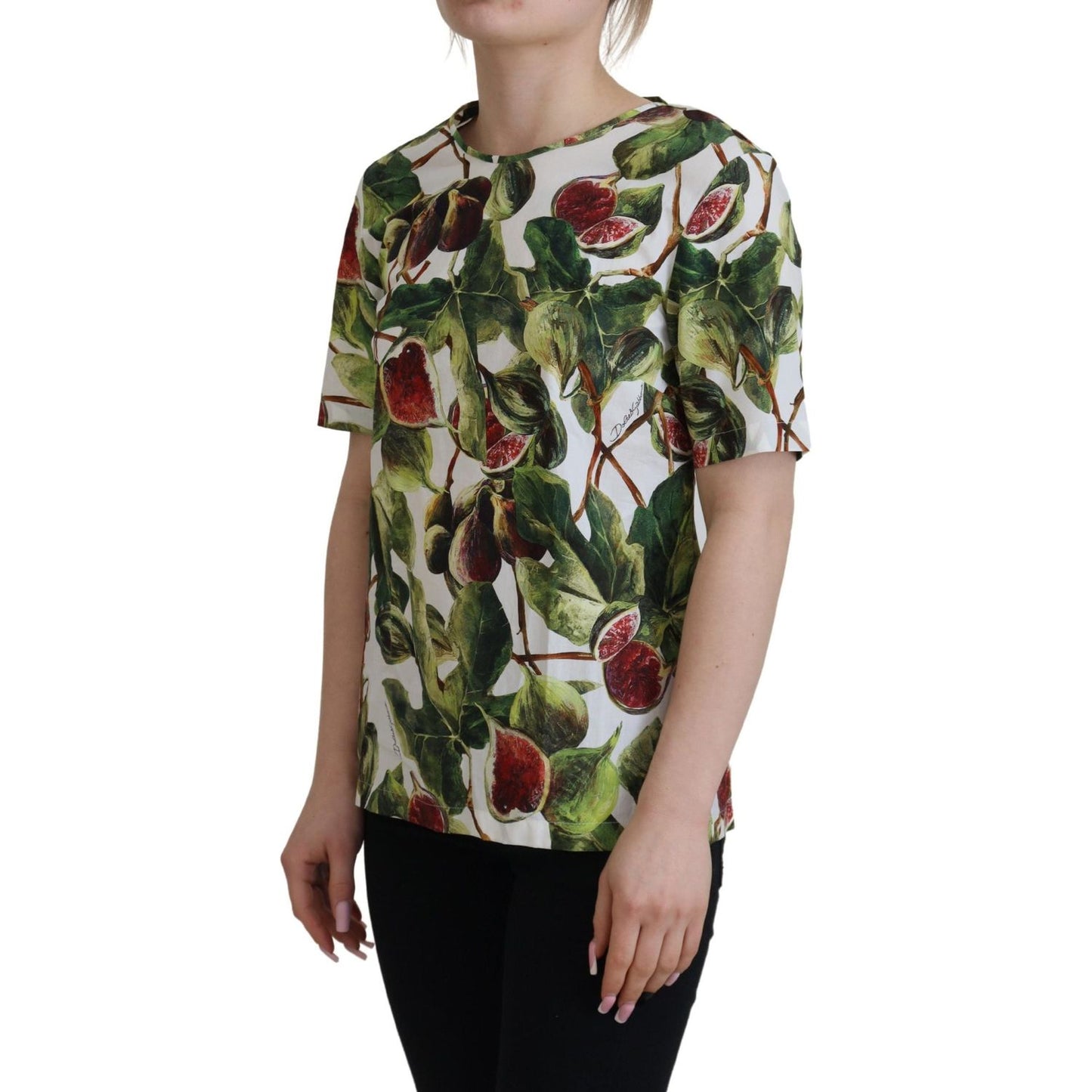 Dolce & Gabbana Crew-neck Cotton Top Blouse Fruit T-shirt