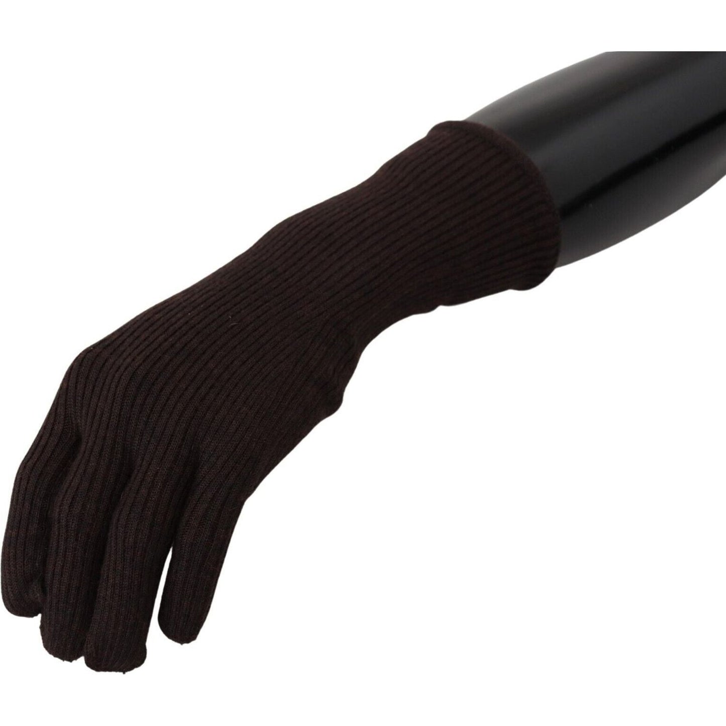 Dolce & Gabbana Brown Cashmere Silk Hands Mitten Mens Gloves