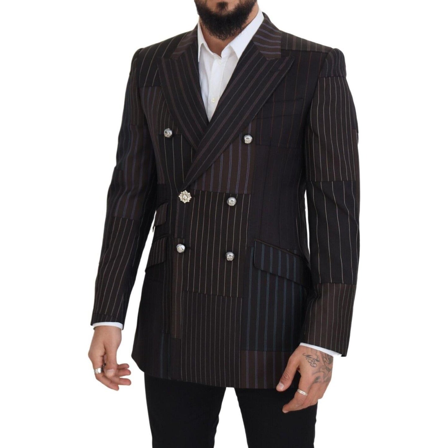 Dolce & Gabbana Multicolor Patchwork Stripes SICILIA Blazer
