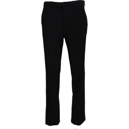BENCIVENGA Black Straight Fit Men Formal Trousers Pants