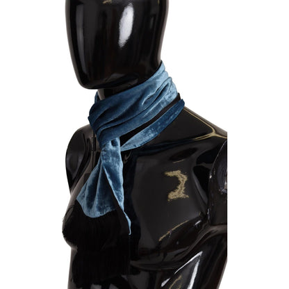 Dolce & Gabbana Blue Velvet Solid Neck Warmer Men's Shawl Scarf