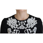 Dolce & Gabbana Black Lace Trim Half Sleeves A-line Dress PAN28794 - 42