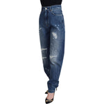 Dolce & Gabbana Elegant Tattered Denim Jeans Dolce & Gabbana Dark Slate Gray