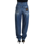 Dolce & Gabbana Elegant Tattered Denim Jeans Dolce & Gabbana Dark Slate Gray