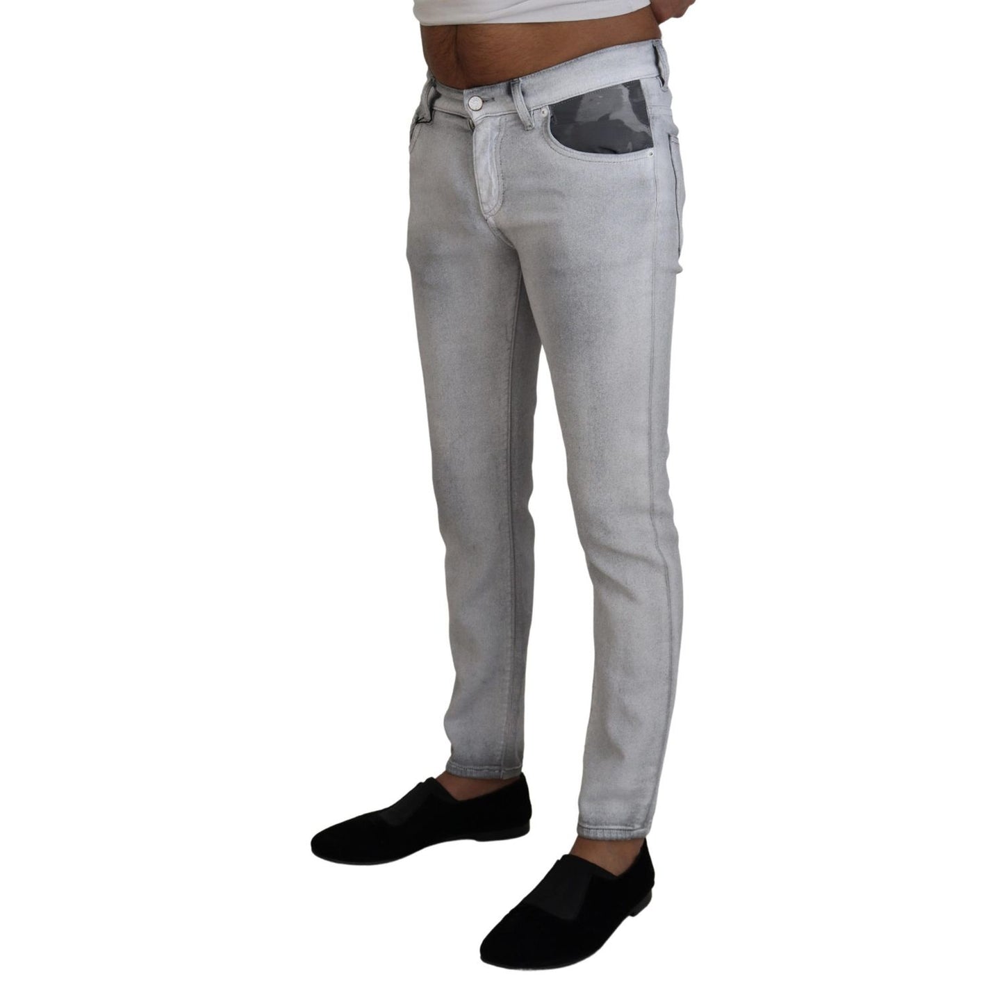 Dolce & Gabbana Gray Washed Skinny Men Denim Jeans