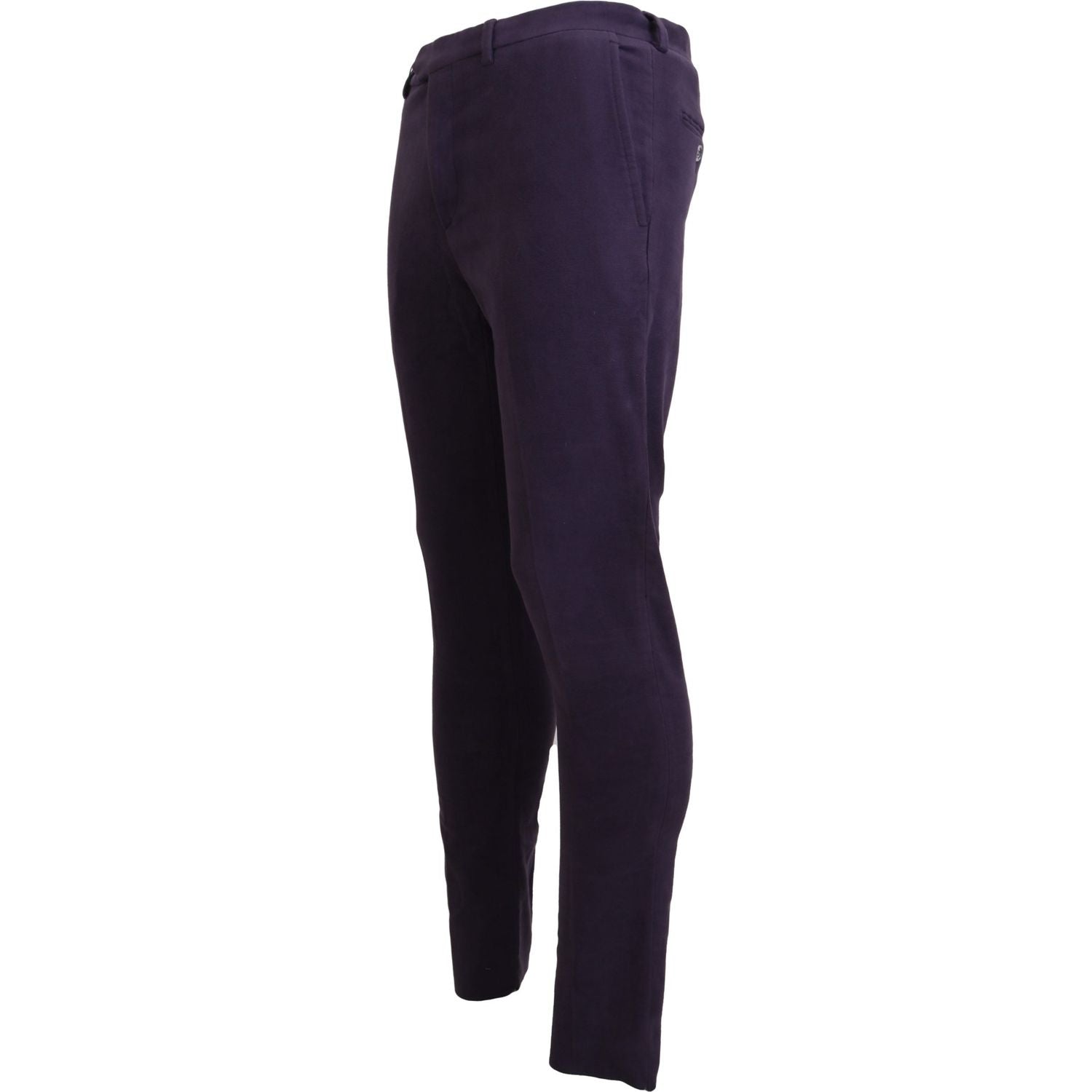 BENCIVENGA Purple Pure Cotton Tapered Mens Pants