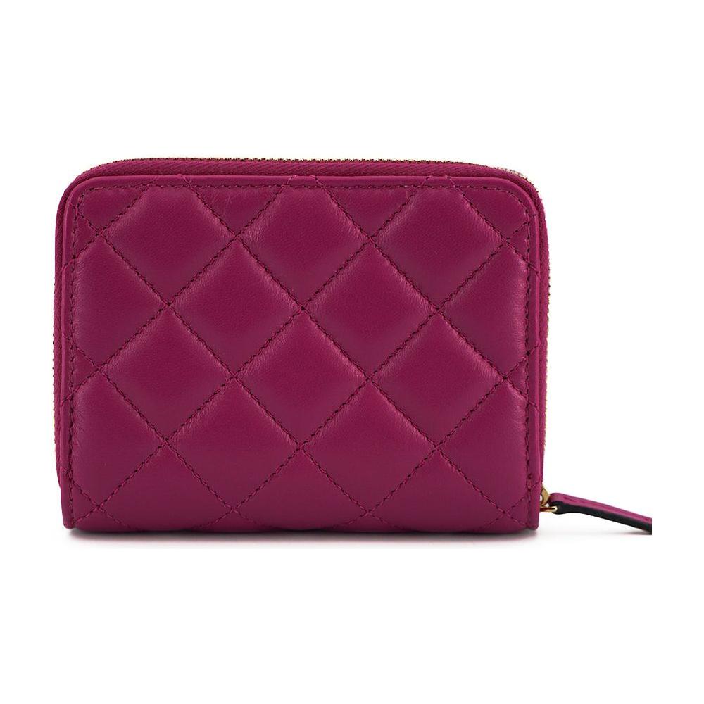 Versace Elegant Purple Quilted Leather Wallet WOMAN WALLETS