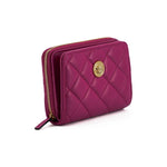 Versace Elegant Purple Quilted Leather Wallet 8054712087288