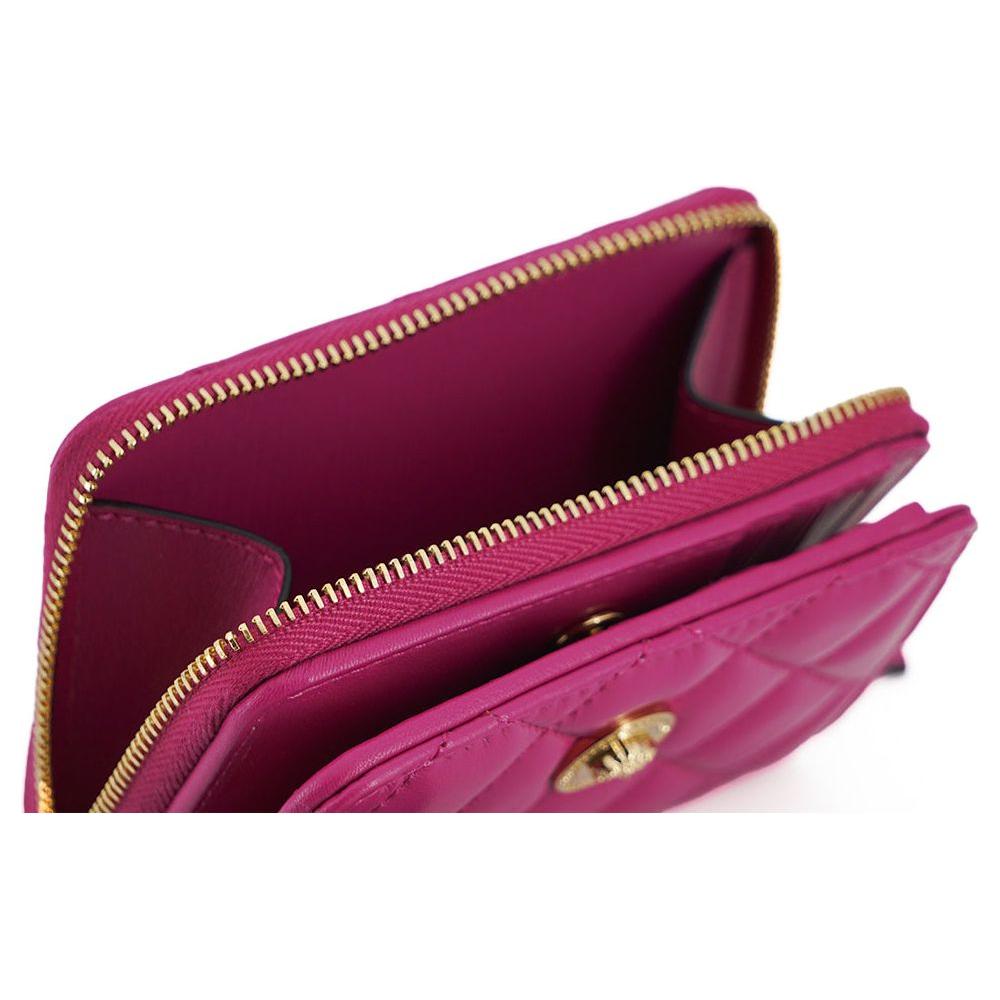 Versace Elegant Purple Quilted Leather Wallet WOMAN WALLETS