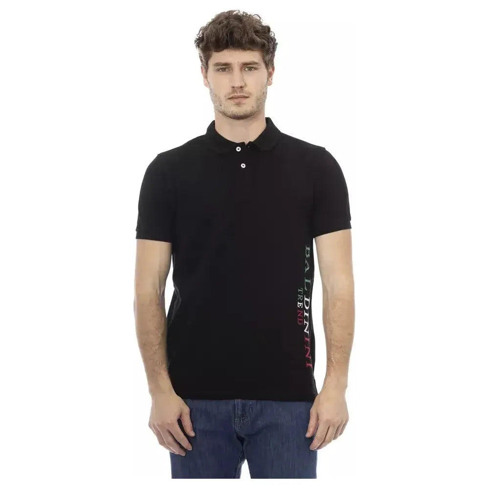 Baldinini Trend Black Cotton Polo Shirt