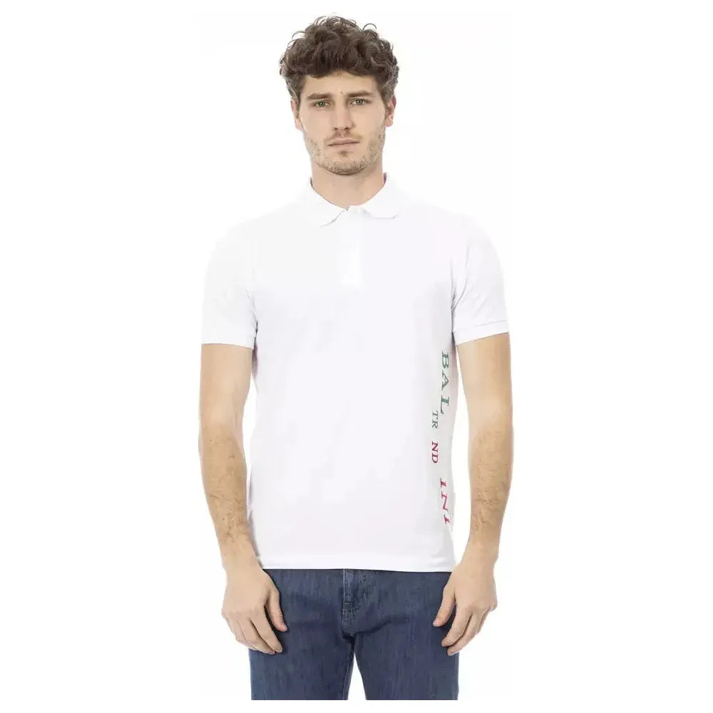 Baldinini Trend White Cotton Polo Shirt