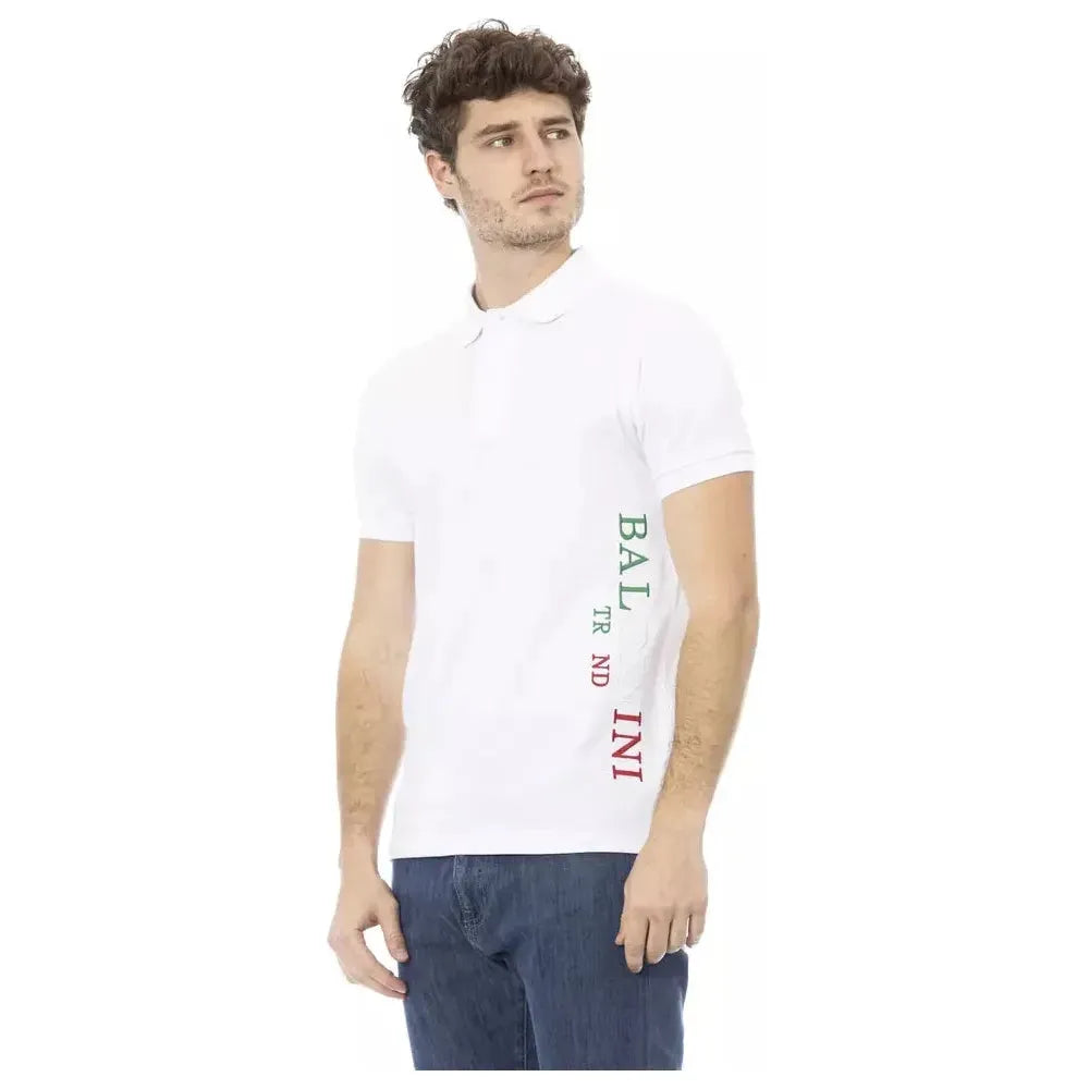Baldinini Trend White Cotton Polo Shirt