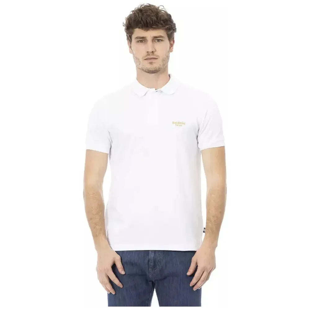 Baldinini Trend White Cotton Polo Shirt