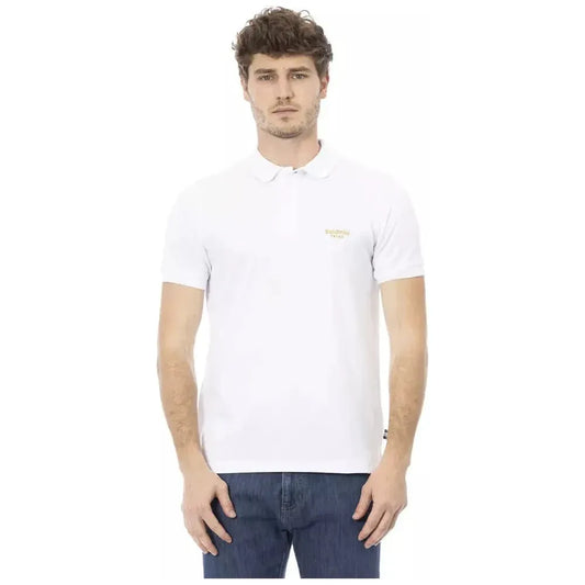 Baldinini Trend White Cotton Men Polo BA-23197-M