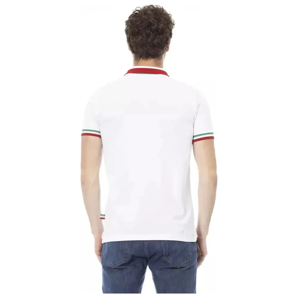 Baldinini Trend White Cotton Polo Shirt