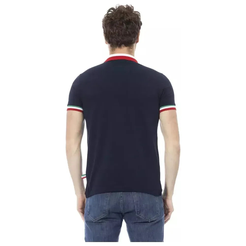 Baldinini Trend Blue Cotton Men Polo Shirt