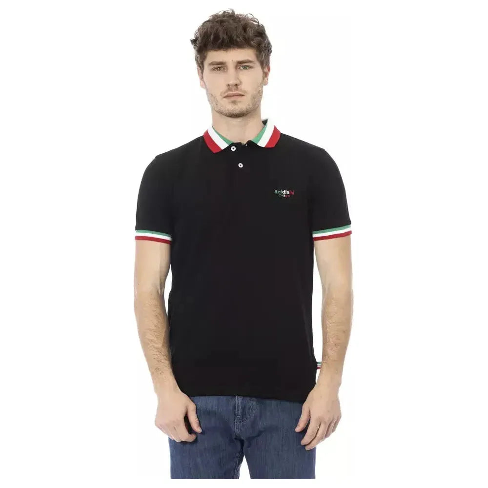 Baldinini Trend Black Cotton Polo Shirt