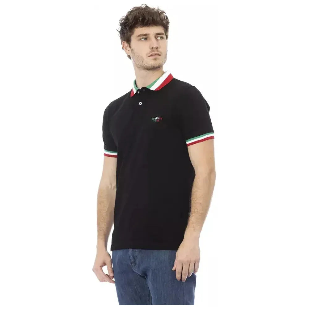 Baldinini Trend Black Cotton Polo Shirt