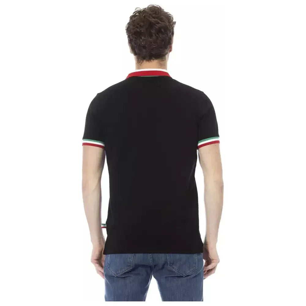 Baldinini Trend Black Cotton Polo Shirt