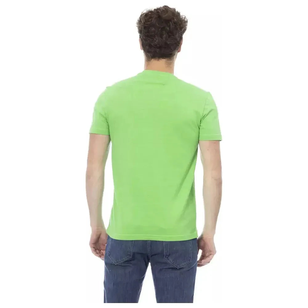 Baldinini Trend Green Cotton Men T-Shirt BA-23180-XS