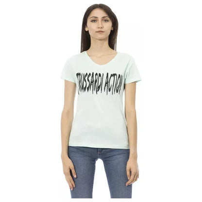 Trussardi Action Light Blue Cotton Women Top