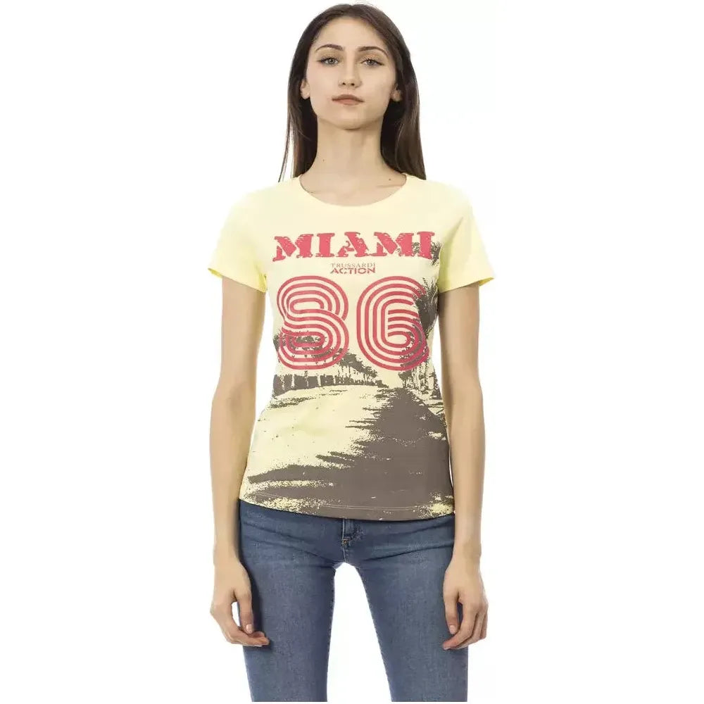 Trussardi Action Yellow Cotton Women T-Shirt