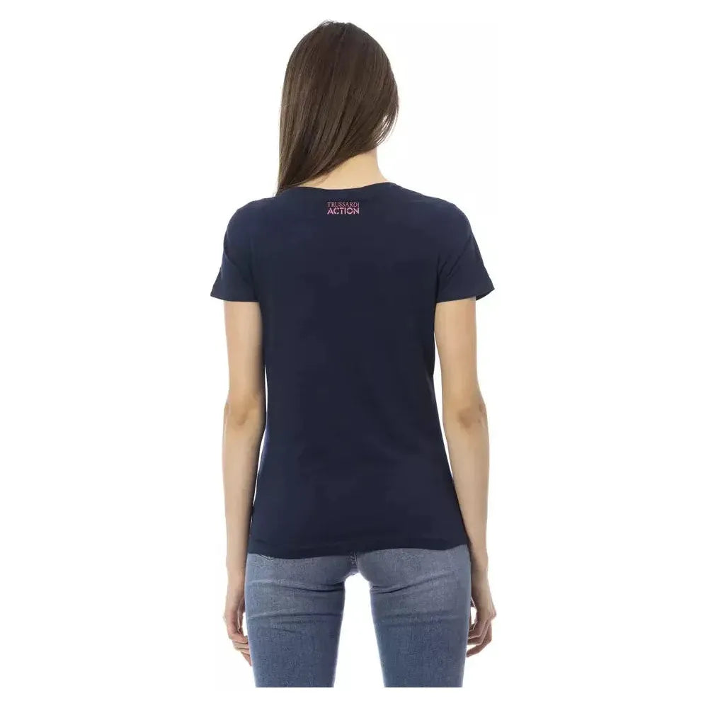 Trussardi Action Blue Cotton Women T-Shirt