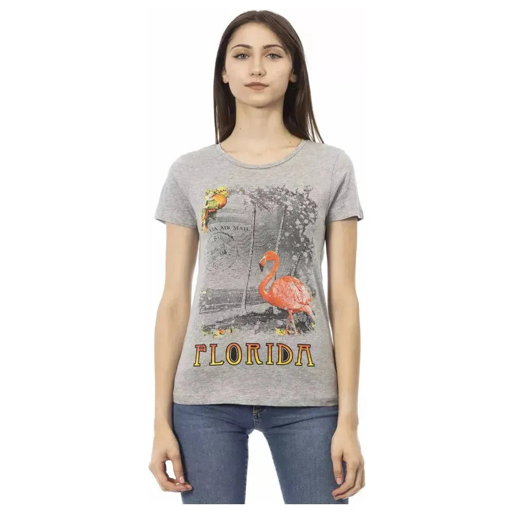 Trussardi Action Gray Cotton T-Shirt