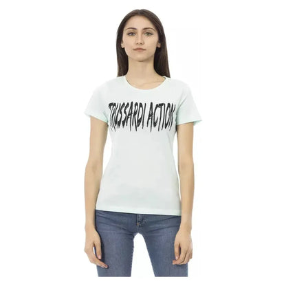 Trussardi Action Light Blue Cotton Women T-Shirt
