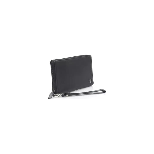 Automobili Lamborghini Black Calfskin Men Wallet AU-22978
