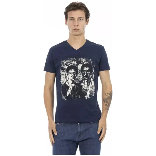 Trussardi Action Blue Cotton Men T-Shirt