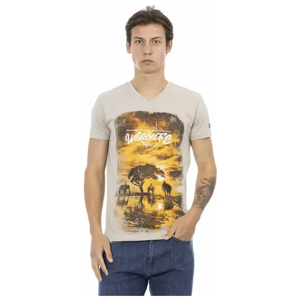 Trussardi Action Beige Cotton T-Shirt