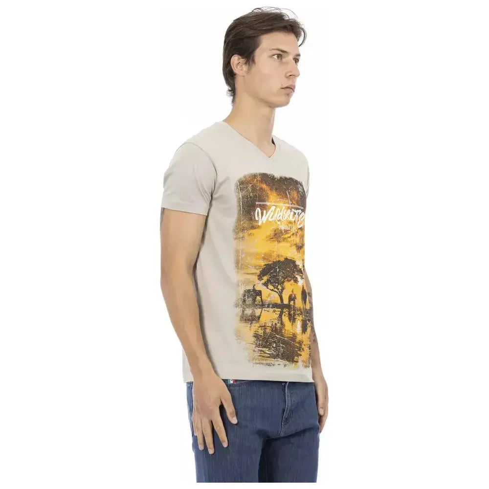 Trussardi Action Beige Cotton T-Shirt