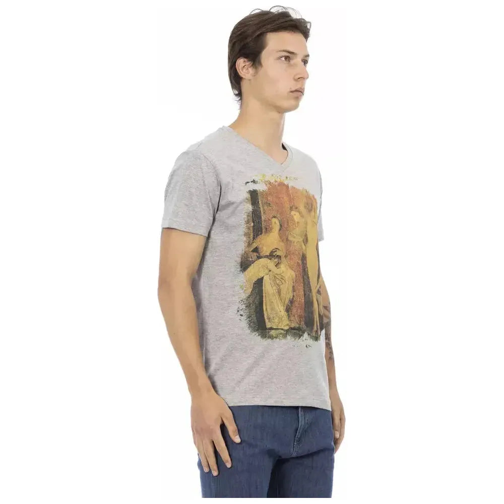 Trussardi Action Gray Cotton T-Shirt