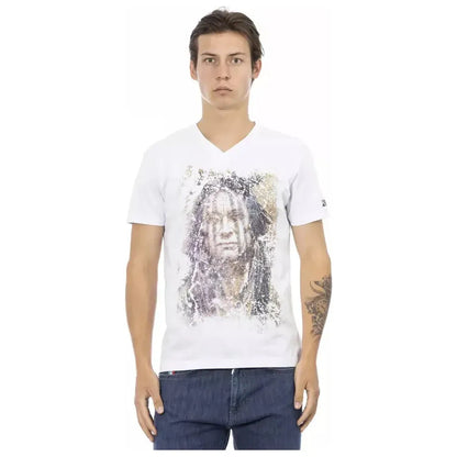 Trussardi Action White Cotton Men T-Shirt
