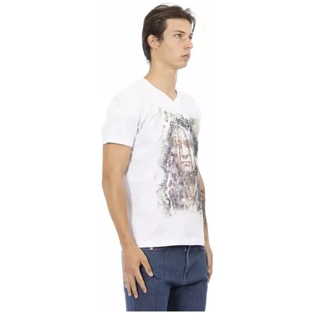 Trussardi Action White Cotton Men T-Shirt TR-22872-S